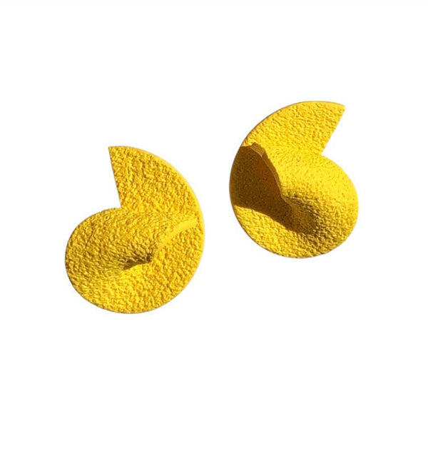 curve earrings canary yellow
