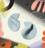 curve earrings baby blue