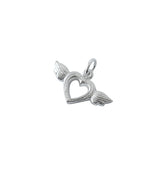 Flying heart charm 925 silver