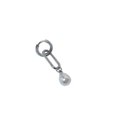 Cecilia rectangle pearl earring silver