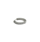 Silver hoop single earring glitter 15 mm