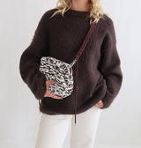 Amanda knitted bag brown/white