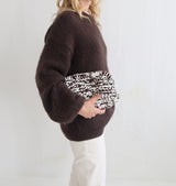 Amanda knitted bag brown/white