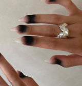 Crumpled ring silver