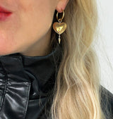 devil heart earrings gold