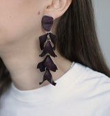Flake earrings deep purple