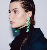 Flake earrings green