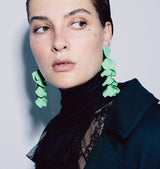Flake earrings green