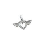 Flying heart charm 925 silver
