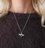 Flying heart charm 925 silver