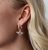Flying heart charm 925 silver