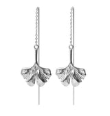Ginko earrings chain silver