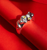 Wobble ring with crystal Light green