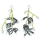 Jolene earrings pearl green/black