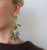 Jolene earrings pearl green/black