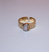 Mini luna ring moon brass