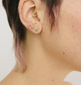 devil heart single stud gold