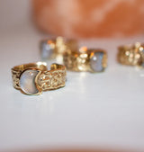 Mini luna ring moon brass
