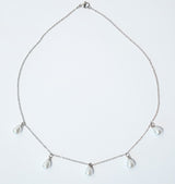 Mona five pearls necklace silver