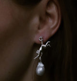 Monkey earrings silver