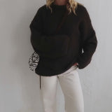 Amanda knitted bag brown/white