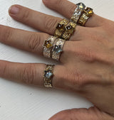 Mini ursa ring brass citrine
