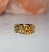 Mini ursa ring brass citrine