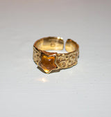 Mini ursa ring brass citrine