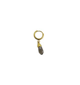 Crystal drop grey/gold Single