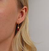 Crystal drop red/gold Single