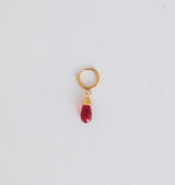 Crystal drop red/gold Single