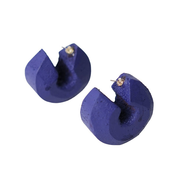 Shape earrings small cork purple