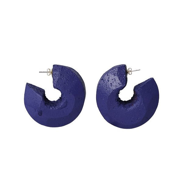 Shape earrings small cork purple