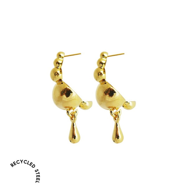 aqua earrings gold