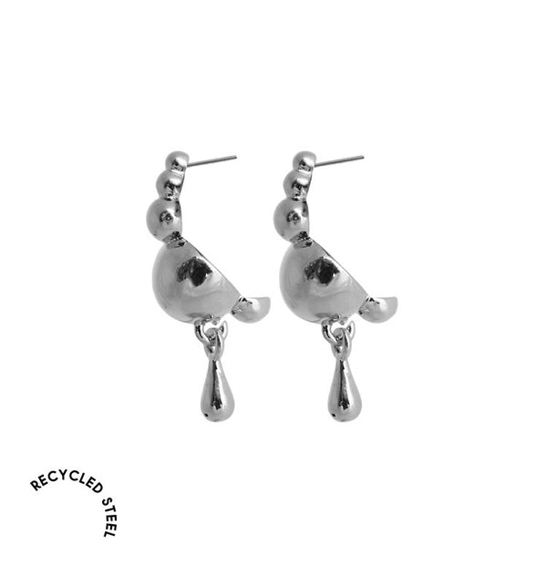aqua earrings silver