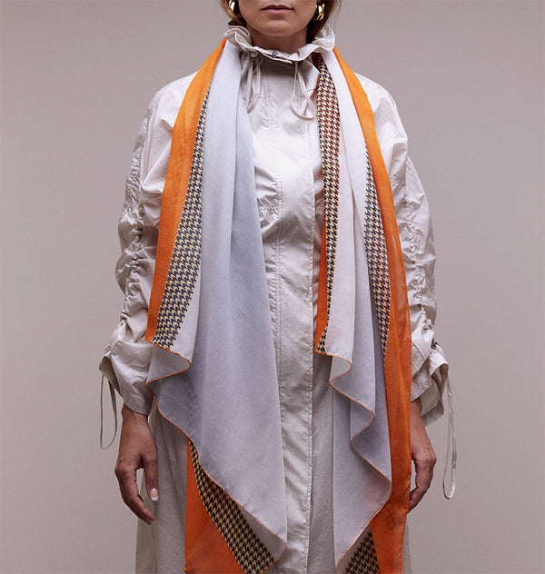 Block scarf orange