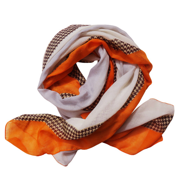 Block scarf orange