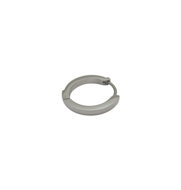 Silver hoop single earring glitter 12 mm