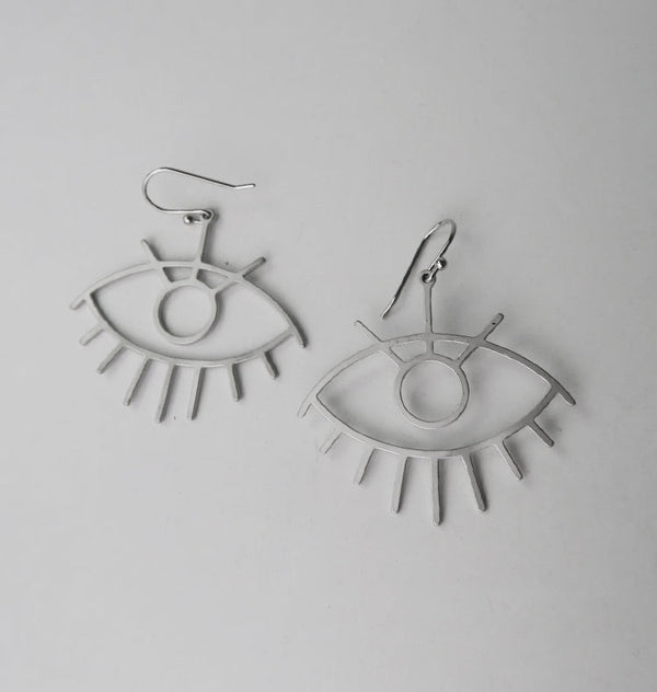 Evil eye earrings silver