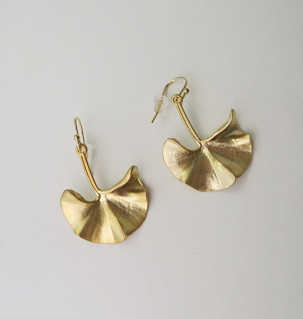 Ginko Satin earrings gold