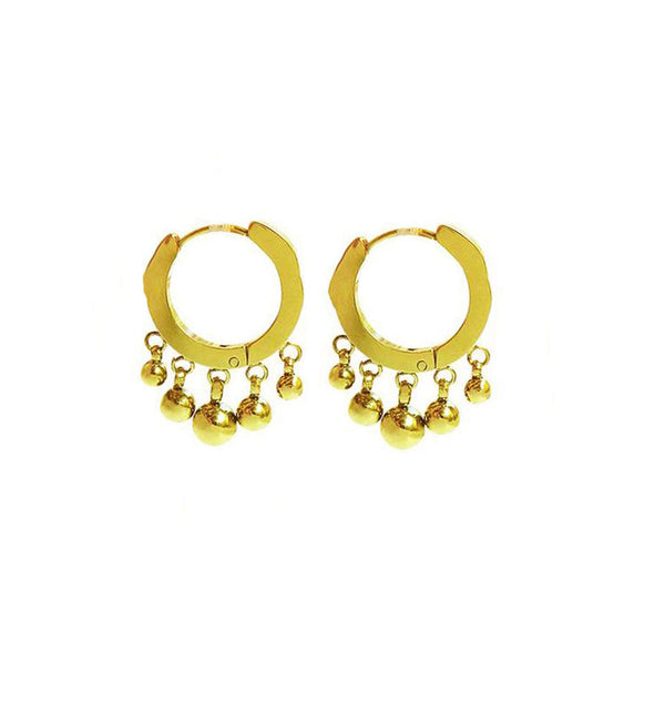 Pom pom earrings gold