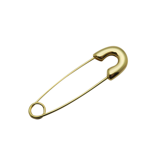 Safety pin single earring gold