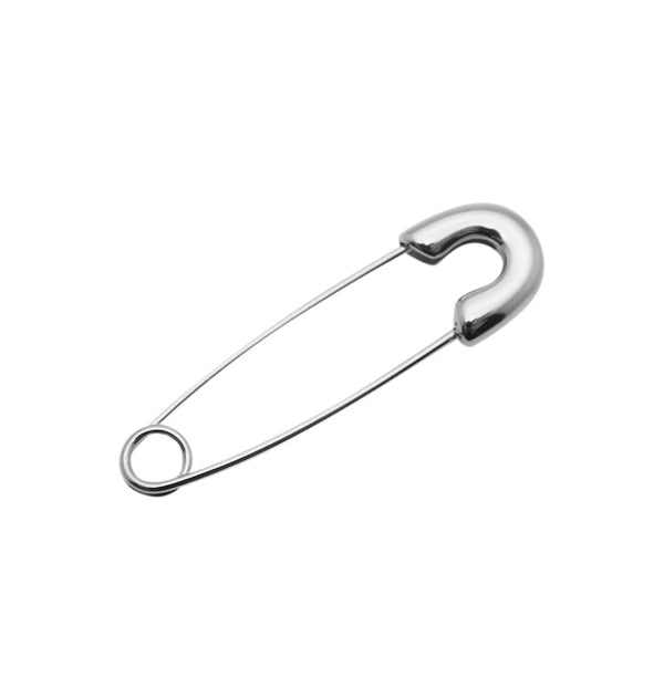 Safety pin single earring silver