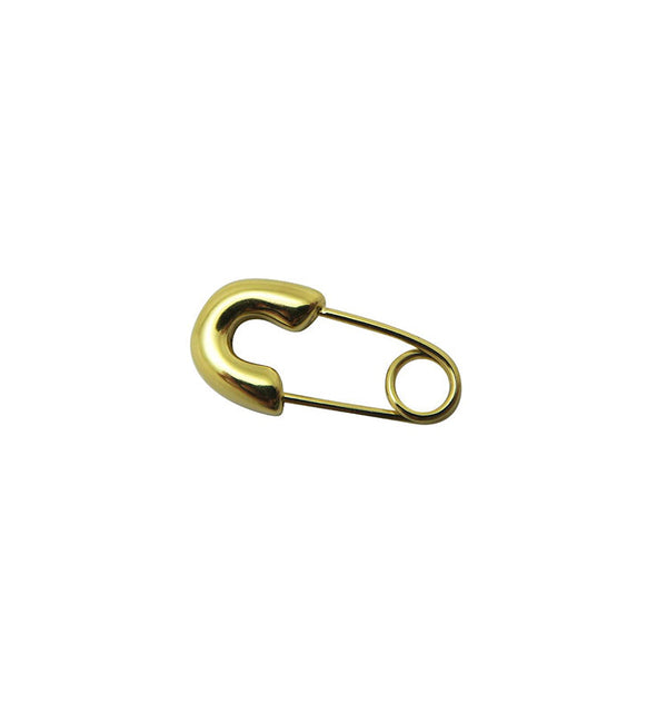 safety pin mini single earring gold