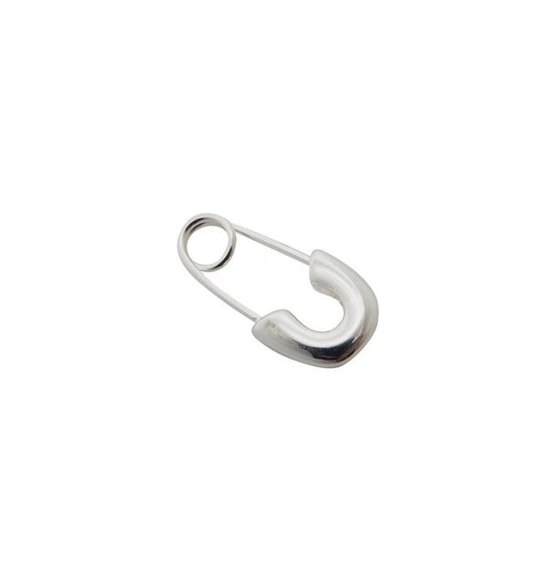 safety pin mini single earring silver