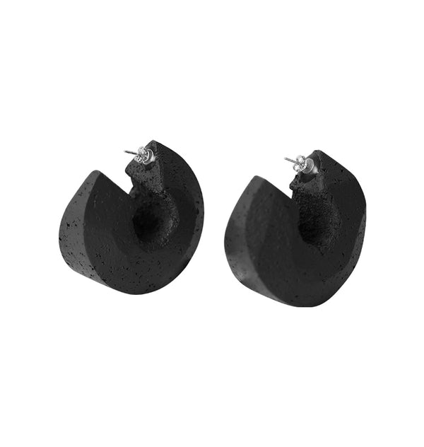 Shape earrings small cork black