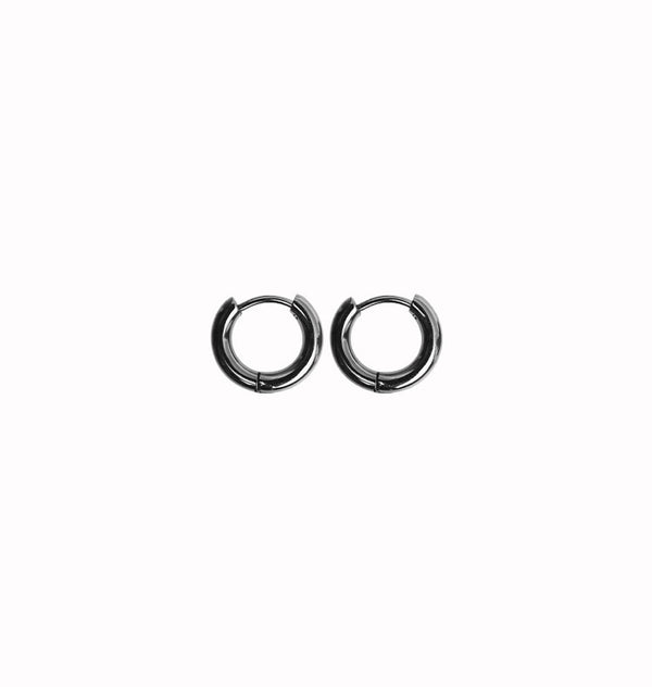 Thick black hoops 13mm