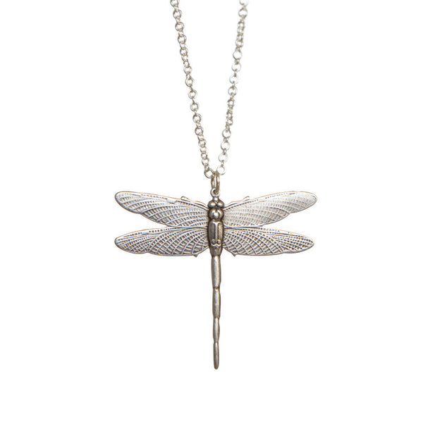 Dragonfly necklace silver