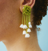 tulip earrings green