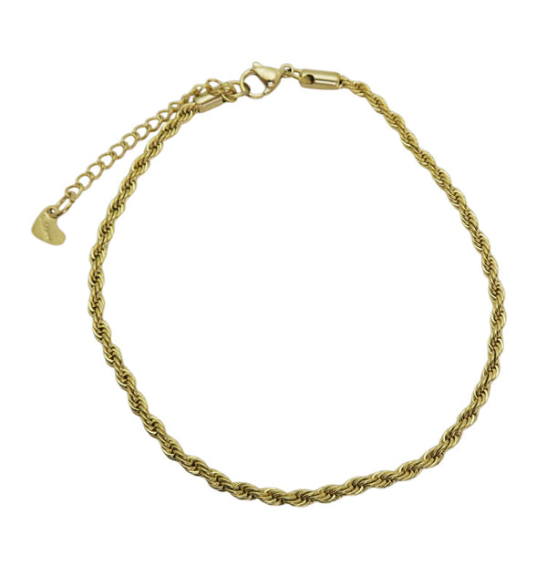 twine foot chain gold
